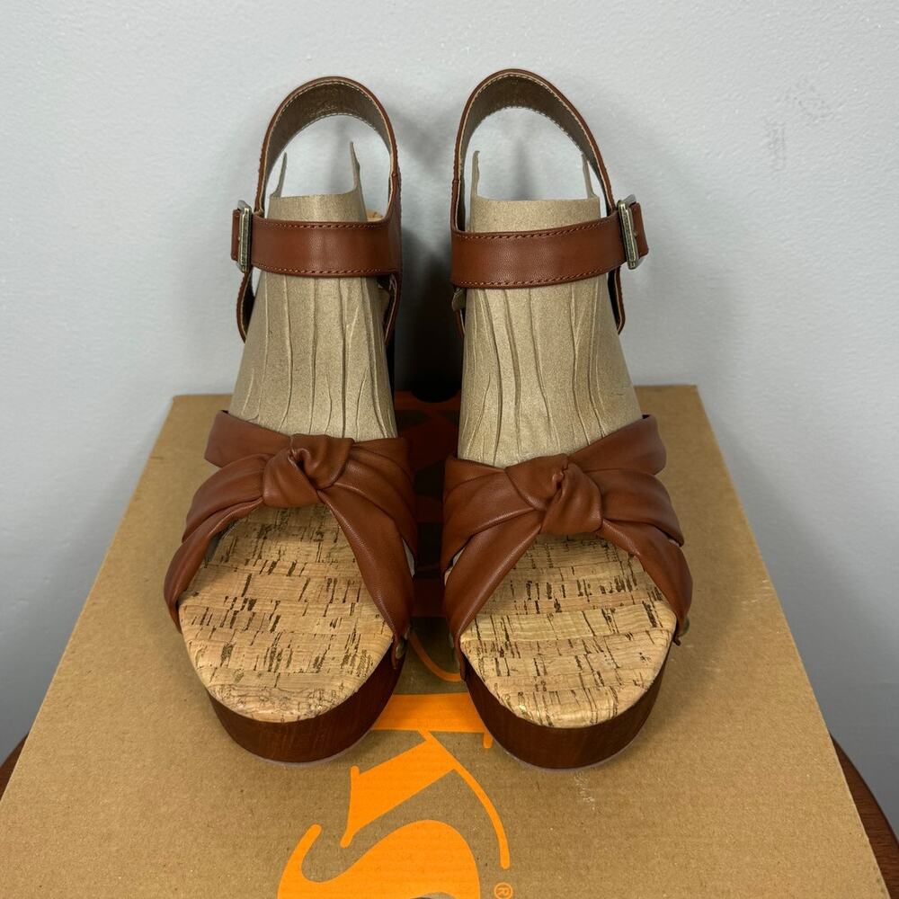 New Korks Dawson Platform Wedge Sandal in Brown Faux Leather Women's Size 11 - Picture 2 of 9